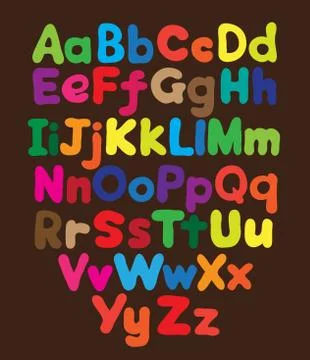 Alphabet bubble colored hand drawing Illustrazione stock
