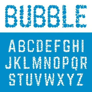 Alphabet bubble font template. Stock Illustration
