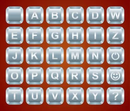 Alphabet buttons Stock Illustration