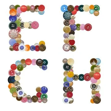 Alphabet of  buttons Foto stock