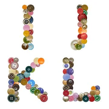 Alphabet of buttons Stock Photos