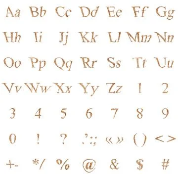 Alphabet from a canvas Stock Illustration