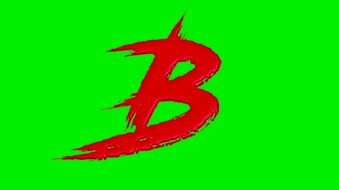 Alphabet collection with liquid red paint brush strokes . 스톡 동영상 332094288
