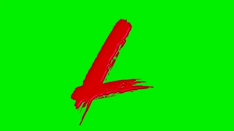 Alphabet collection with liquid red paint brush strokes . Stock-Footage 332094454