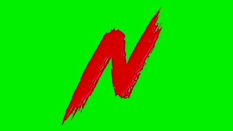 Alphabet collection with liquid red paint brush strokes . 스톡 동영상 332094496
