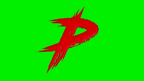 Alphabet collection with liquid red paint brush strokes . Vídeo Stock 332094498
