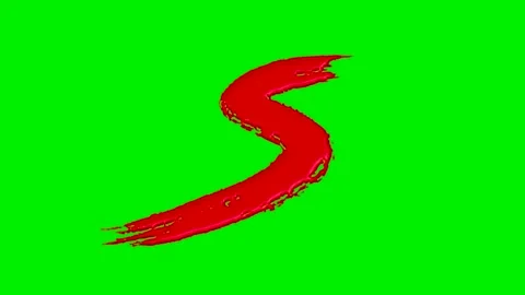 Alphabet collection with liquid red paint brush strokes . Stock Footage 332094554