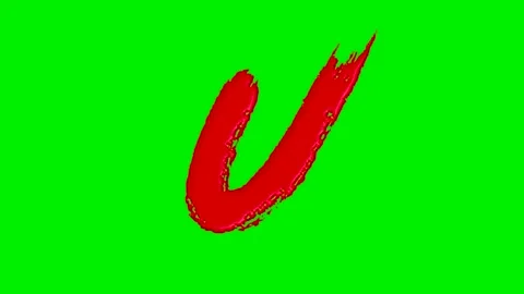 Alphabet collection with liquid red paint brush strokes . Stock-Footage 332094586