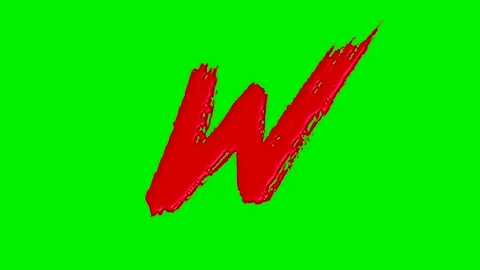Alphabet collection with liquid red paint brush strokes . Видео 332094615