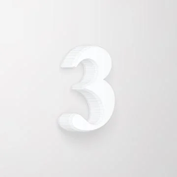 Alphabet collection: wireframe of 3d character 3, vector Stock-Illustration