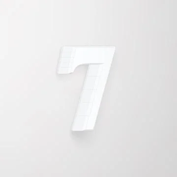 Alphabet collection: wireframe of 3d character 7, vector Illustrazione stock