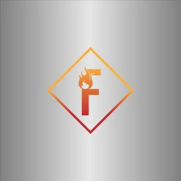 Alphabet combine flame icon template Stock Illustration