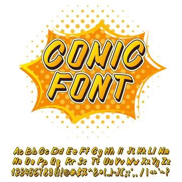 Alphabet in comics style Stock Illustration