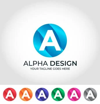 A Alphabet Creative Logo Design Concept 스톡 일러스트