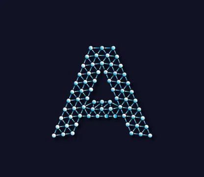 A Alphabet Creative Technology Connections Data Store Logo Design Concept Illustrazione stock