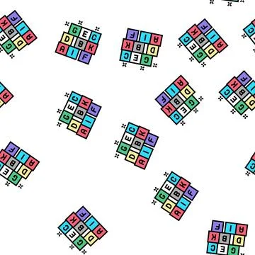 Alphabet cubes kindergarten vector seamless pattern Stock Illustration