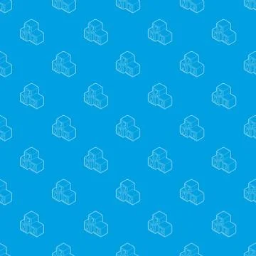 Alphabet cubes with letters A,B,C pattern vector seamless blue Stock Illustration