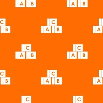 Alphabet cubes with letters A,B,C pattern seamless Stock Illustration