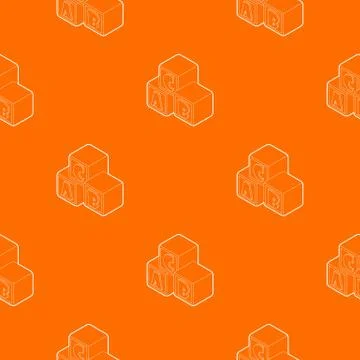 Alphabet cubes with letters A,B,C pattern vector orange Stock Illustration