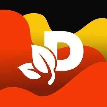 Alphabet D Leaf Logo Stock Illustration