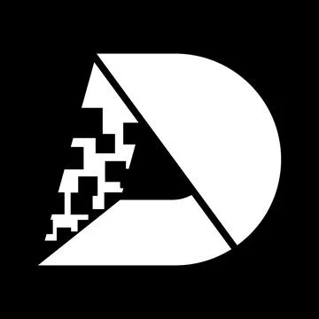 Alphabet D letter pixel type logo design initial Illustrazione stock