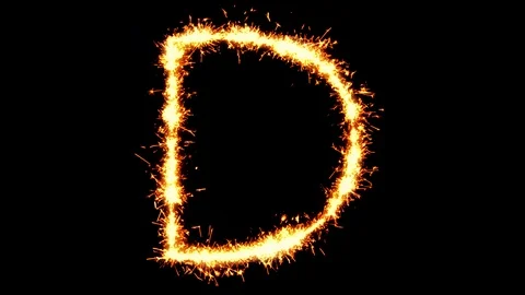 Alphabet D Text Sparkler Glitter Sparks Firework Loop Animation Stock Footage 115064978