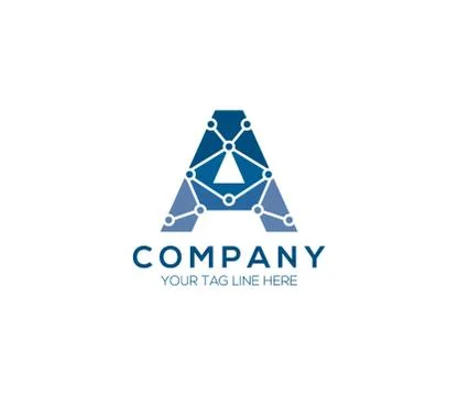 A Alphabet Data Technology Logo Design Concept Stockillustratie