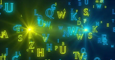 Alphabet Data Transfer Background. Futuristic Data Network For Business Wor.. Stock Illustration
