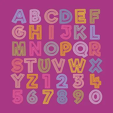 Alphabet design  handcrafted vector collection Stock Illustration