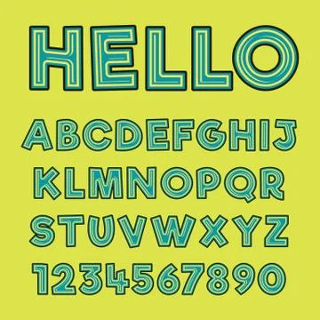 Alphabet design  handcrafted vector collection Stock Illustration