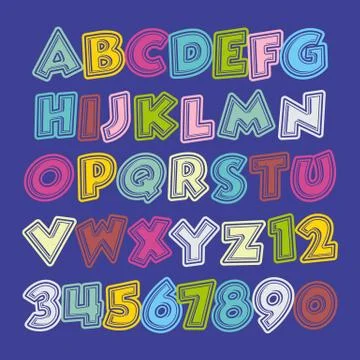 Alphabet design  handcrafted vector collection Stock Illustration
