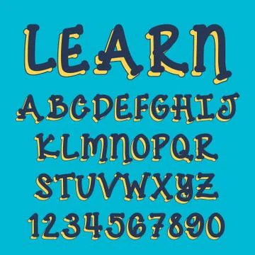 Alphabet design  handcrafted vector collection Stock Illustration