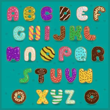 Alphabet Donuts Stock-Illustration