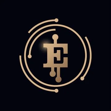 Alphabet E Crypto Currency Illustrazione stock