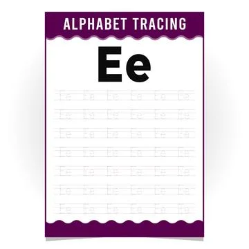 Alphabet E Learn Abc English Flashcard Printable for Kids Activity Stock Illustration