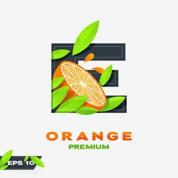 Alphabet E Orange Fruit Edition Stock Illustration