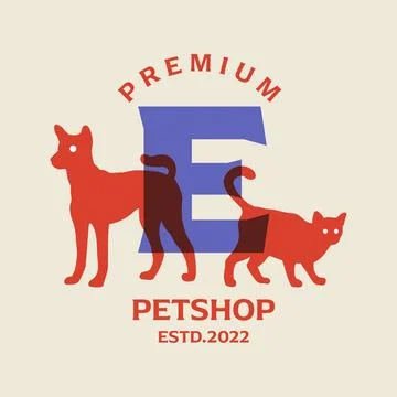 Alphabet E Petshop Logo Stock Illustration