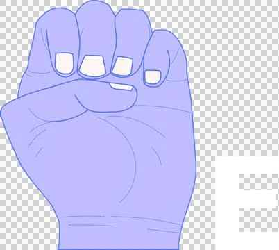 Alphabet E sign language hand for deaf and dumb person communication. Stockillustratie