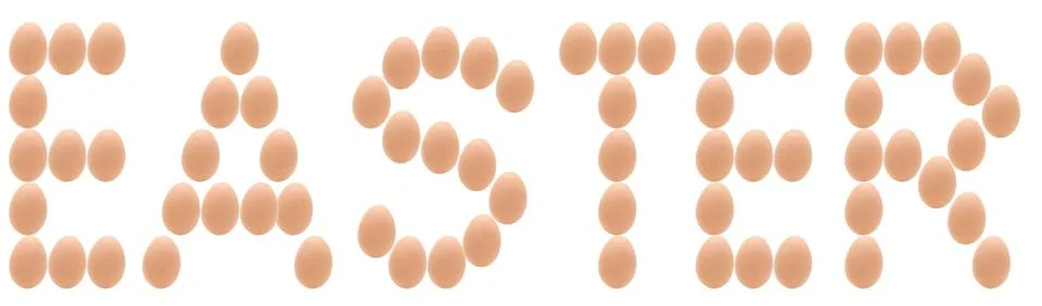 Alphabet EASTER made from fresh egg Stock Photos