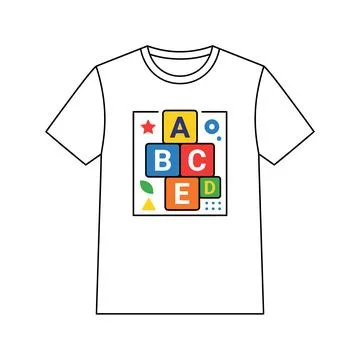 Alphabet educational building blocks t shirt design with alphabet, education Ilustración de archivo