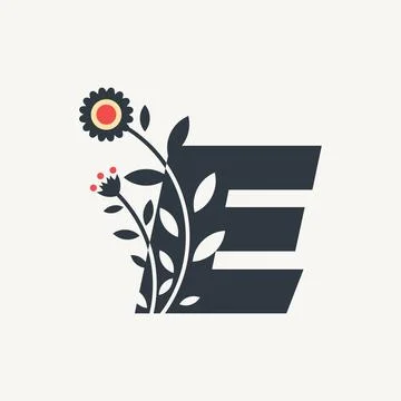 Alphabet Flower E Stock Illustration