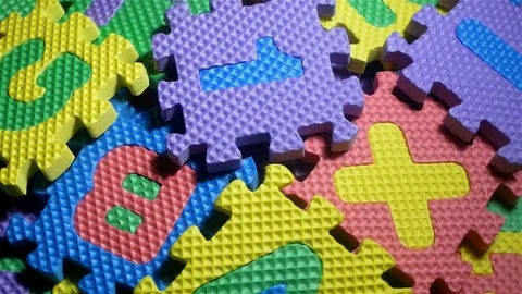 Alphabet foam puzzle background Video stock 115728122