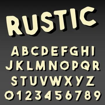 Alphabet font rustic design Stock Illustration
