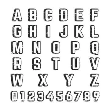Alphabet font template Stock Illustration
