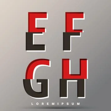 Alphabet font template Stock Illustration