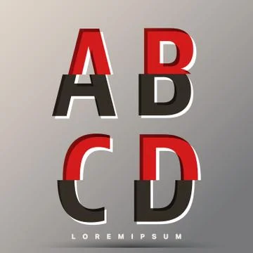 Alphabet font template Illustrazione stock