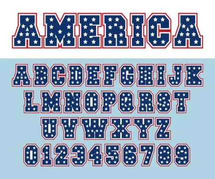 Alphabet font template Stock Illustration
