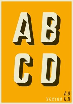 Alphabet font template Stock Illustration