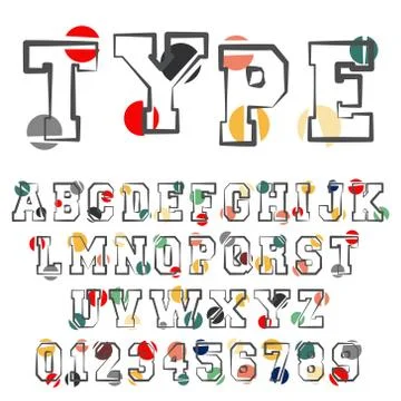 Alphabet font template Stock Illustration