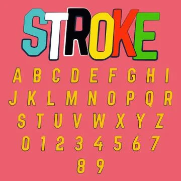 Alphabet font template Stock Illustration